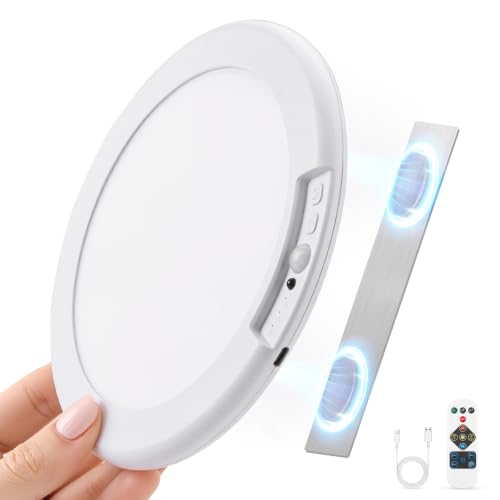 Combuh Battery Operated Shower Light Waterproof Inside Rechargeable Motion Sensor Ceiling Lights Battery Powered with Remote No Wiring Magnetic Cordless LED Overhead Lighting for Closet Hallway