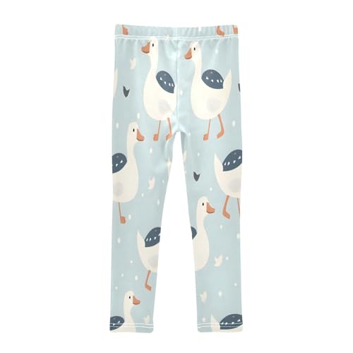 Toddler Girls Leggings Printed Yoga Pants Leggings Blue White Duck for Kids2