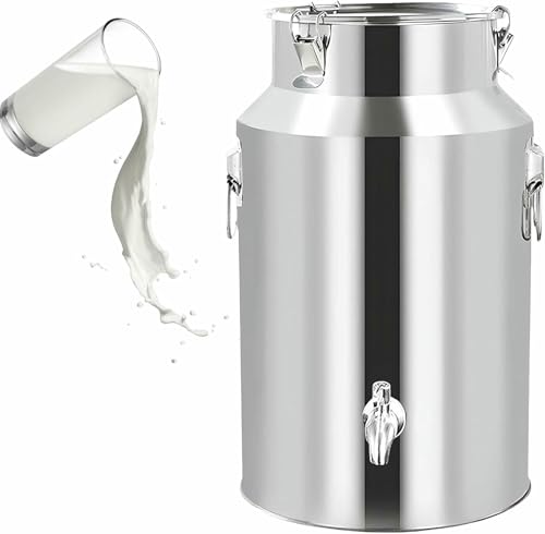 Seau à lait en acier inoxydable récipient liquide 5 L de transport agricole - 2