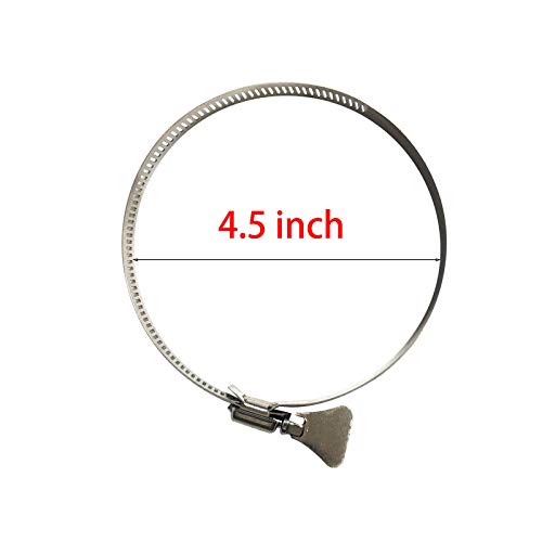 4 Inch Hose Clamp, KeyType Adjustable Stainless Steel Hose Clamps