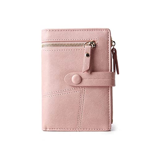 Women Multifunction Short Wallets Zipper Mini PU Leather Female Coin Purses Fashion Ladies Clutch Card Holder(D)