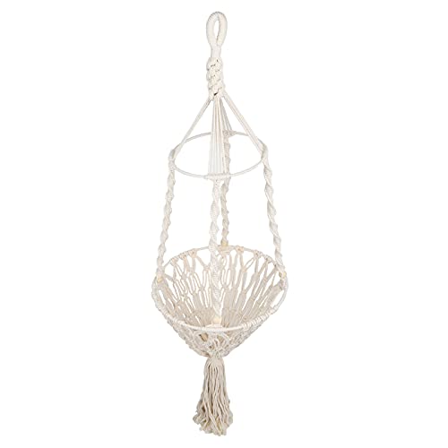 Restokki Pet Hanging Swing Basket Woven Cotton Blend Rope Net Bag Small Pet Cat Hanging Basket