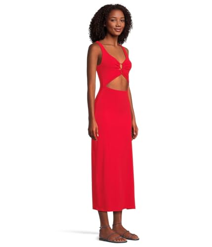 Image of L*Space Camille Dress for Women, Fitted Ribbed Maxi, Ankle Length, Sleeveless Scoop Neck, Side Slit & Waist Cutouts