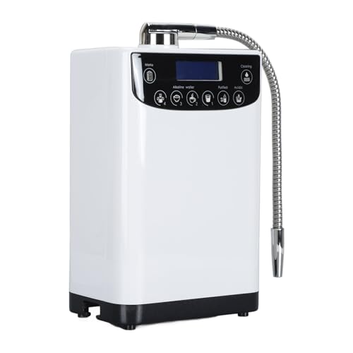 Máquina Generadora de Agua Alcalina, Pantalla Digital Máquina de Agua Alcalina de Limpieza Automática 50-1000 Mg/L PH4.5-10 para Oficina (Genericawsxut18by-12)