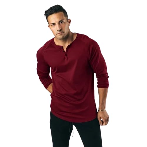 Image of Men's Henley Full Sleeve T-Shirt