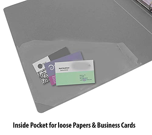 Image of Plastic File Folder 2D Ring Binder F /S Legal Size Tough & Durable Ring Binder Box Board File Grey - 4