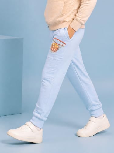 Image of KiddoPanti Boys Solid Fleece Track Pants | Cotton Poly Fleece Fabric | Ankle Length Bottom Rib | 2 Front Patch Pocket | Elastic Waist & Drawcord | Jogger Track Pants for Boys