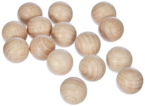 Rayher Pack 15 Bolas de madera para manualidades y decoración, sin perforar, 15 mm ø, 6252200
