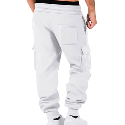 Mens Cargo Sweatpants Heavyweight Drawstring Fleece Joggers Workout Active Running Pants Baggy Trousers with Pockets2