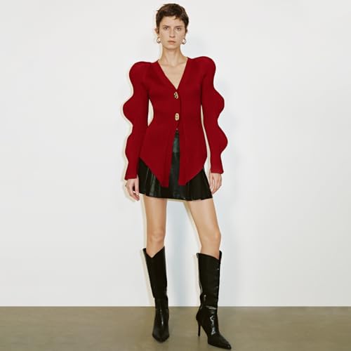 URBAN REVIVO Women's Knit Cardigan Sweaters Long Sleeve Button Down Open Front Casual Outwear Trendy 2025