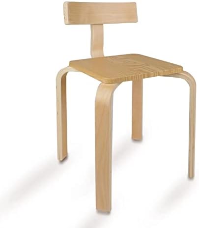 KVIPY Wooden Kids Chair, Bentwood Stool with Curved Backrest, 16inch Solid Hardwood Chair, Stackable, for Dinning, Kitchen, Home, Garden, Living, Preschool and Kindergarten