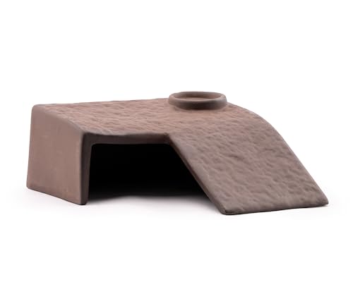 Garnelio GRNLO Aqua Terraplattform | Aquarium Deko Höhle | Natürliche Keramik Plattform für Aquarien & Terrarium | Sonnenplatz & Rückzugsort für Krabben, Schildkröten & Amphibien | 17 x 16,5 x 7 cm