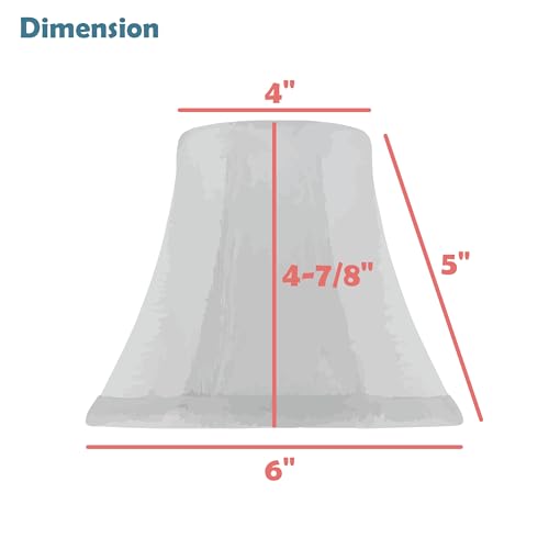 Image of Aspen Creative 30008-5, Bell Clip-On Chandelier Lamp Shade, Butter Creme, 3 inch Top x 6 inch Bottom x 5 inch Slant Height, Set of 5