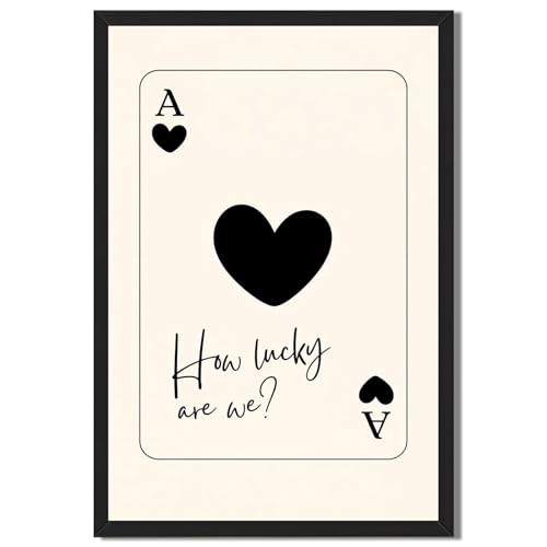 Ace of Hearts Minimalist Wall Art Print, Modern Playing Card