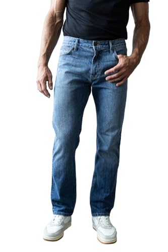 Kimes Ranch Men's Luke Mid Wash Slim Fit Boot Cut Integrated Knife Pocket Jeans