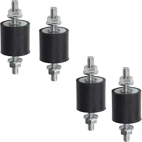 4pcs 20 x 15mm Rubber Mounts Rubber Vibration Isolator Mounts Shock Absorber with M6 x 19mm Studs Vibration Isolators Cover