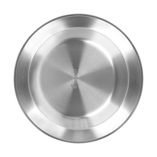 image for Camping Stainless Steel 8.5 inch Kitchen Dinner Plate Pack of 4 Mess k