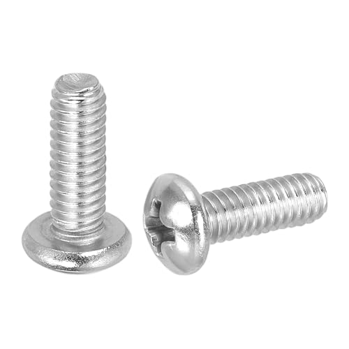 PATIKIL #10-32 x 1/2" パンヘッドマシンスクリュー 50個 304ステンレススチール ラウンドヘッドスクリュー キャビネット引き出しノブ取っ手用 プラスドライブ 全ねじ 明るい仕上げ