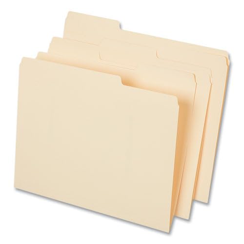 Universal top tab File folders, 1/3-cut tabs: Assorted, Letter Size, 0.75\" Expansion, Manila, 50/Box