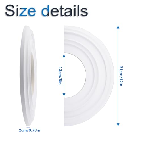 Image of INCREWAY 2Packs Split Lighting PU Ceiling 3D Modeling Ceiling Cover Plate Ceiling Fan Medallion Home 12 Inch OD x 5 Inch ID