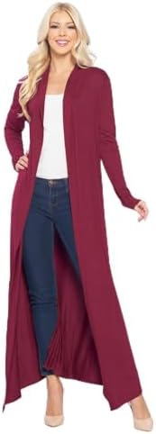 Isaac Liev Maxi Cardigan Duster Sweater โ Women's Extra Long Open Front Full Length Lightweight Cardigans Dusters Sweaters