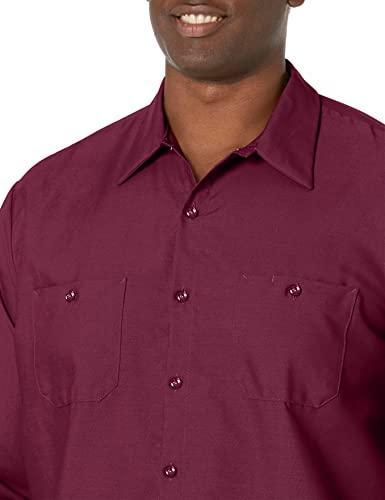 Image of Red Kap Men's Long Sleeve Industrial Work Shirt | Moisture Wicking Button Up, Wrinkle Resistance Fights Fading & Stains