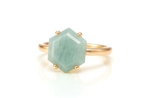 Bague solitaire pour femme en aigue-marine pierre de naissance