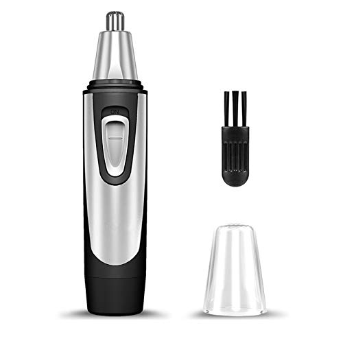 Ear and Nose Hair Trimmer Clipper for Men Women, Professional Battery Operated Electric Eyebrow and Facial Hair Trimmer with IPX7 Waterproof Head Double-Edge Stainless Steel Blade (Black)