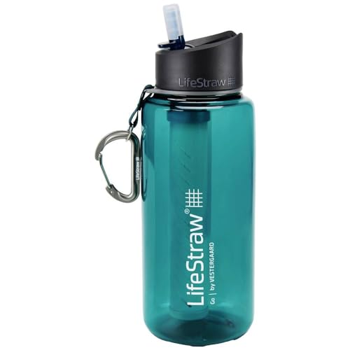 Image of LifeStraw Go Water Filter Bottle with 2-Stage Integrated Filter Straw for Hiking, Backpacking, and Travel