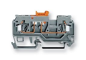 WAGO 280-870 2.5 MM2, for DIN-Rail 35 X 15 and 35 X 7.5, CAGE CLAMP, 2;50 MM2, W/Test Port, W/PIVOTING Knife Disconnect, Gray, 2-Conductor Disconnect/Test Terminal Block