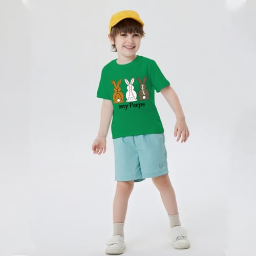 Boys Girls Easter Shirts Bunny Tshirt Short Sleeve Cotton Tee Funny Rabbit Graphic Tshirts 3-12 Years3
