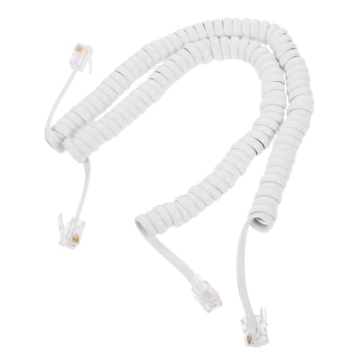 HONMEET 2Pcs Coiled Telephone Cords Durable Phone Line Cable for Landline Phones Easy to Install Sound Quality for Home Office Use