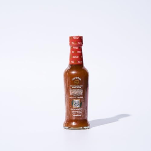 Image of Tabanero Peach Bourbon Hot Sauce, Made in the USA, 5 oz Small Glass Bottle