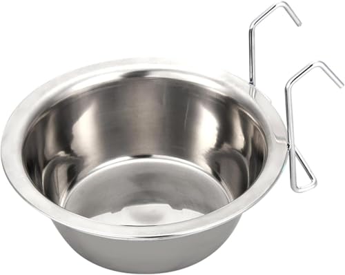 Ciotole per animali domestici, ciotola da appendere alla gabbia per cani, gatti, piccoli animali, per cibo e acqua, per gatti, uccelli, in acciaio inox, da appendere