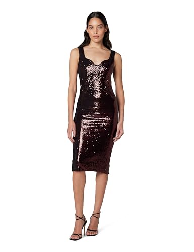Image of Dress The Population Womens Sloane Rounded V Neck Bodycon Midi Dress