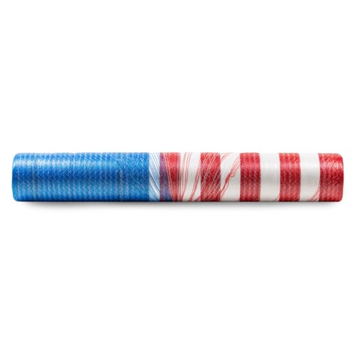 Bale Tuff Round Bale Hay Net Wrap, Red, White and Blue Freedom Net Wrap for Hay, Corn Stalks, Alfalfa and More! Show Your Colors! (67x8000)