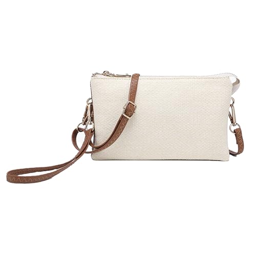 Image of JEN & CO. Riley Small Crossbody Bags Vegan Leather Wristlet Wallets Clutch Purses Shoulder Handbag for Women