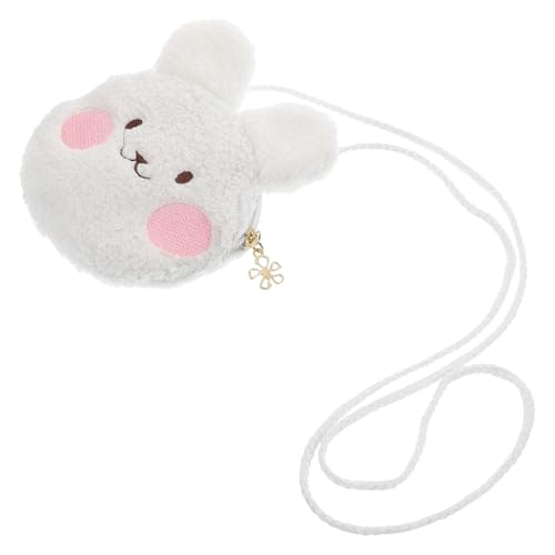 GALPADA Cute Plush Crossbody Bag for Little Fluffy Cartoon Purse Lightweight Portable Kawaii Bunny Wallet Multifunctional Coin Bag