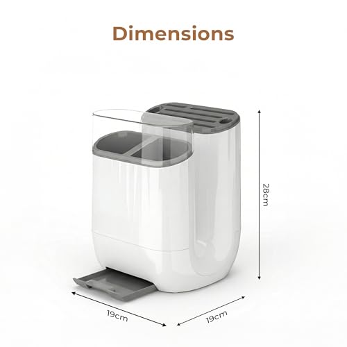 Image of HomeEssentials Kitchen Countertop Organizer - Knife Stand, Spoon Rest, and Chopping Board Holder - Rust-Proof Cutlery Drying Rack & Utensil Storage Caddy with Water Drip Tray