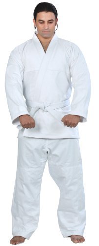 Woldorf USA Single Weave Brazilian Jiu Jitsu White No Logo Size 0 Martial Arts, Training Uniforms, Pre-Shrunk, Ultra Light Weight Uniforms Soft Fabric