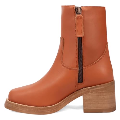 Dingo Womens Roxy Round Toe Block Zippered Casual Boots Ankle Low Heel 1-2" - Black3