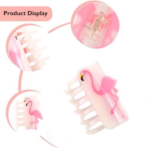 1 Piece Personalized Acetate Novelty Pink and Purple Iridescent Flamingo Hair Claw Clip