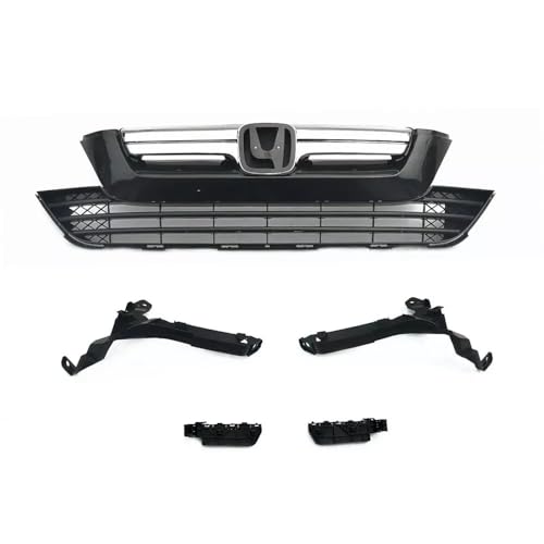 6PCS Headlight +Bumber Brackets +Chrome Grill Grille Compatible with 2007 2008 2009 Honda CRV CR-V