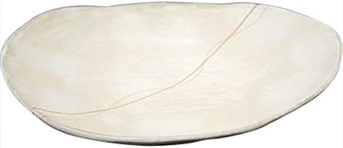 RAO3Z Ranchant Oval Plate (Large) Red, Multi, 6.8 x 9.7 x 1.7 inches (17.2 x 24.7 x 4.4 cm), Ranshin Crest Arita Ware Made in Japan