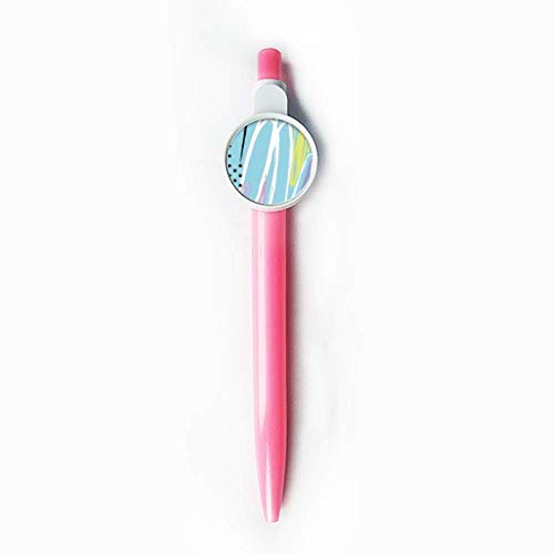 Stylo à bille rétractable bleu motif plantes de DIYthinker