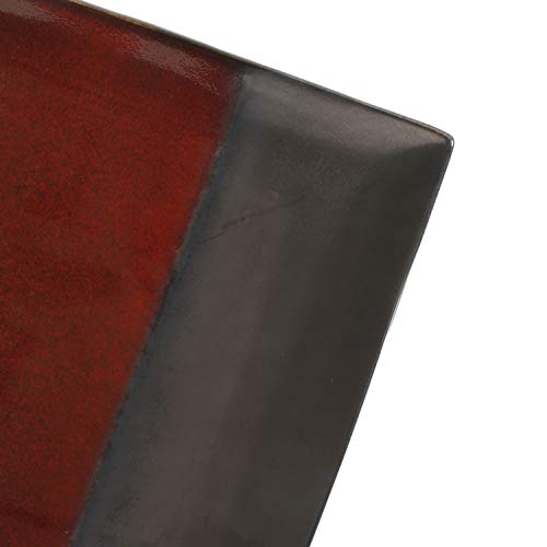 Image of Gibson Elite Decadence 12 Piece Reactive Glaze Dinnerware Set Service for 4, Red with Reactive Metallic Color -