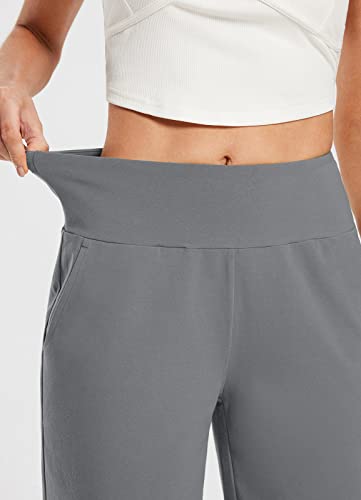 Image of baleaf Women's 12 inch Long Bermuda Shorts High Waisted Knee Length Cotton Shorts Pockets Casual Work Lounge
