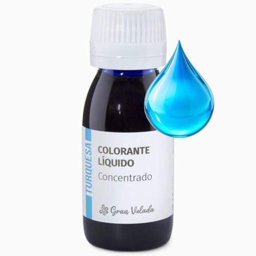 Colorante Turquesa Concentrado Líquido para Cosméticos | Calidad Profesional y Orgánico | Pigmento Hidrosoluble para Cremas, Geles, Champú | Fácil de Mezclar | Envase Práctico |