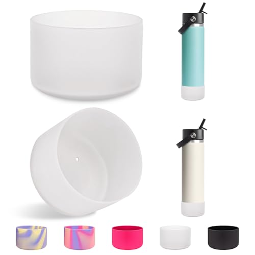 LUCKINEE 2pc Protective Silicone Boot Bumper for Hydro Flask Wide Mouth, Silicone Base Sleeve for Hydro Water Bottle and Other Brand Water Bottle accessories(Boot size: 2.83inch Bottom Diameter)