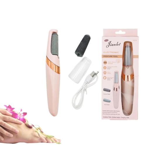 Lima eléctrica recargable para pies, removedor de callos de pies, herramienta profesional de pedicura resistente al agua, con 2 rodillos, luz LED de 2 velocidades para callosidades, piel agrietada